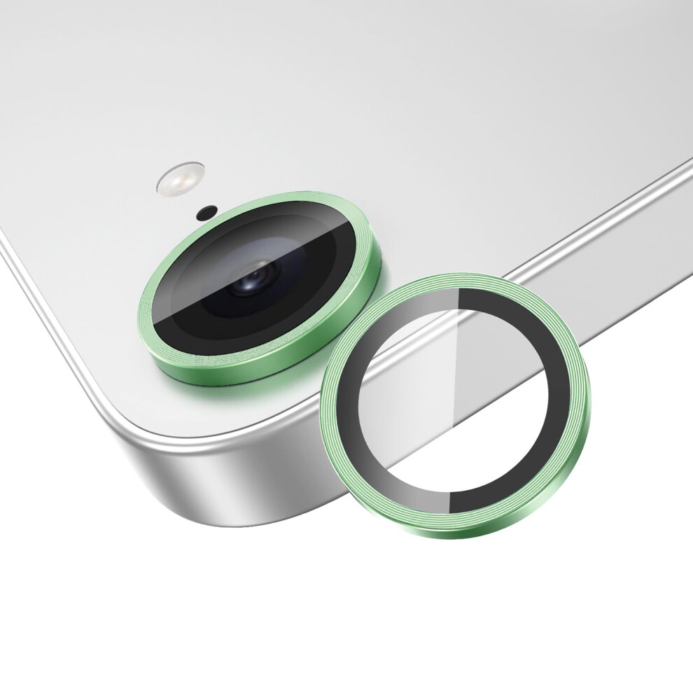 Camera Lens Protector For Iphone 16E With Slim Metal Ring, ScratchâResistant Hd Clarity Tempered Glass, 1 Set Green 9330225981961