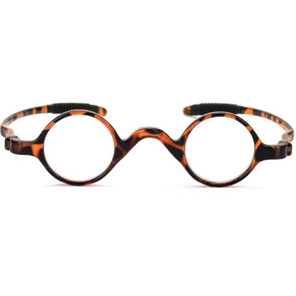 Blue/Light Retro Round Blocking Reading Glasses Hd Lens Tortoiseshell Tr90 Flexible Frame 2.5X