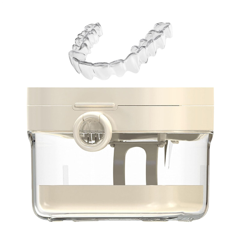 Denture Cleaning Kit with Mirror and Tools, Deep Cleaning Bath Container for Retainers and Mouthguards