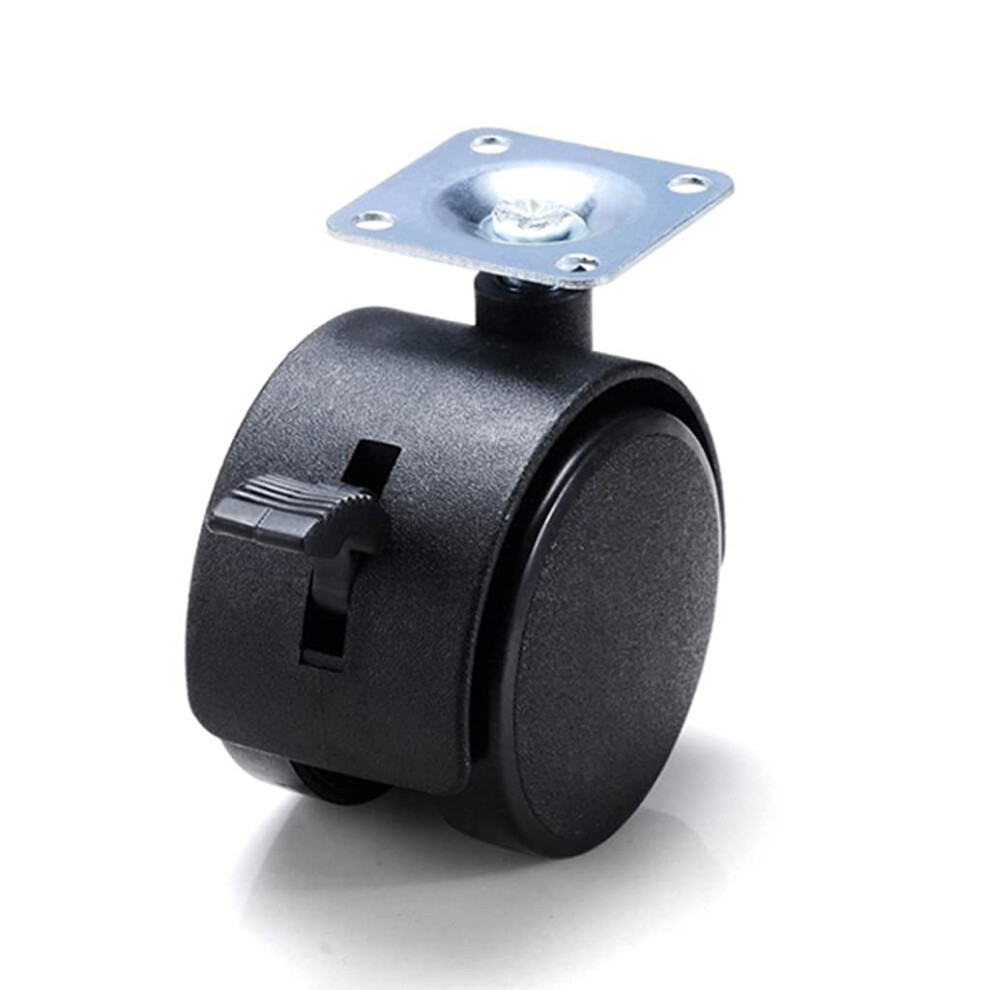 30Mm Heavy Duty Furniture Swivel Caster Wheels With Brake, Black LowâNoise Plate Casters For Chair Or Cart 9771547298304