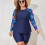 Two PieceLong Sleeve Rashguard Surfing Bathing Suit-Suit 3 4XL 5