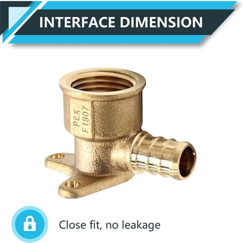 10 Peças de Conexões PEX, Adaptador de Cotovelo com Rosca Fêmea NPT de 1/2 Polegadas X 1/2 Polegadas Pex, Crimpagem de Latão para Tubos PEX e 2