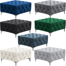 (Coffee Grey Velvet, Footstool) SNOOZE Velvet Ashton Full Back 5 Seater Corner Sofa Sets Upholstered Plush Fabric Sofa Handmade UK