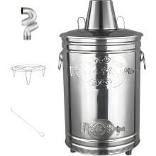 Burn Barrel with Chimney Heavy Duty Incinerator for Garden Waste Rust Resistant 34x61cm