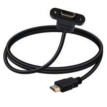HDMI Extension Cable 1m Panel Mount 4K Female to Male with Screw Holes for TV Blu Ray Xbox