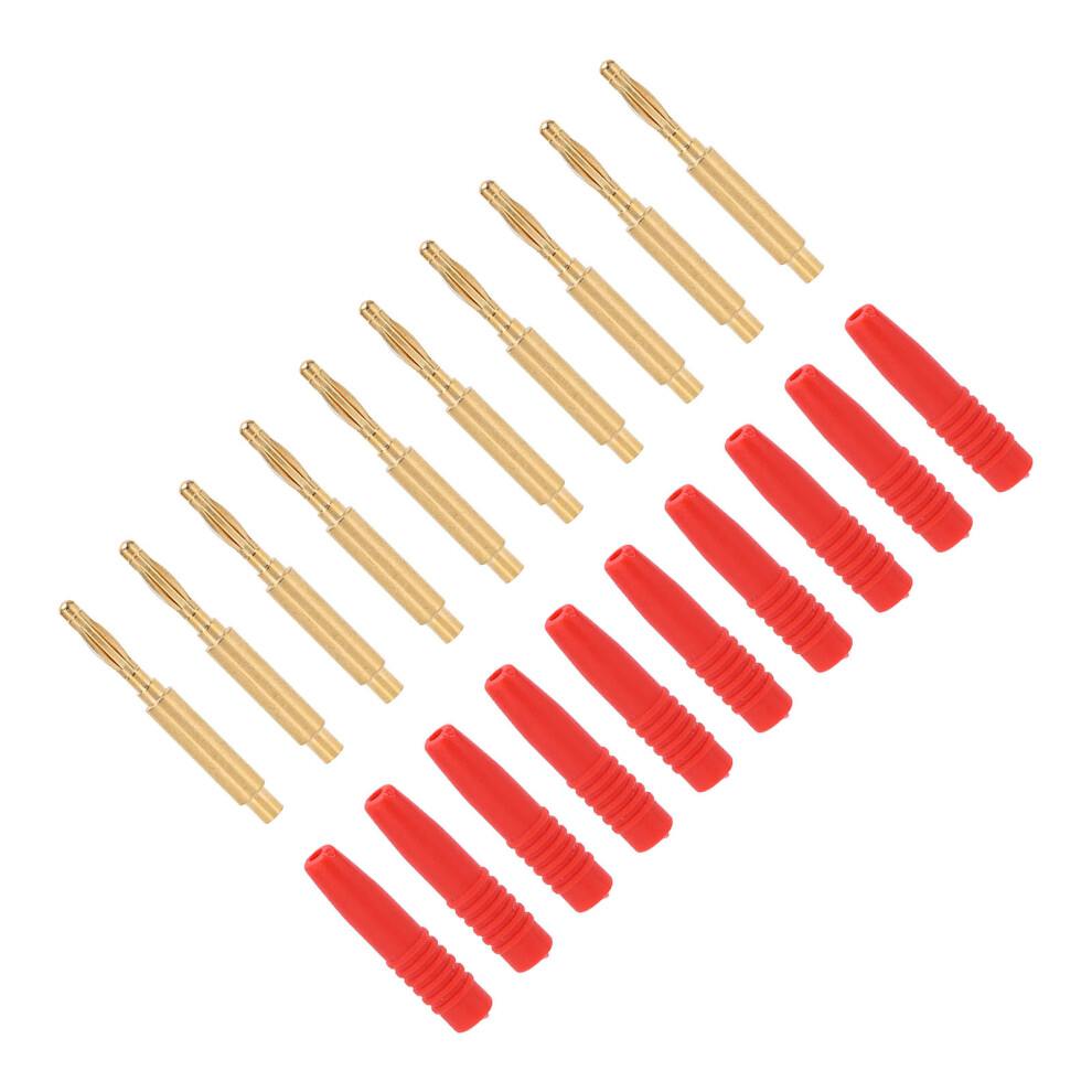 Gold Plated Banana Plugs 2Mm Male Connectors Insulated Metal 10Pcs For Testing 8401390557068