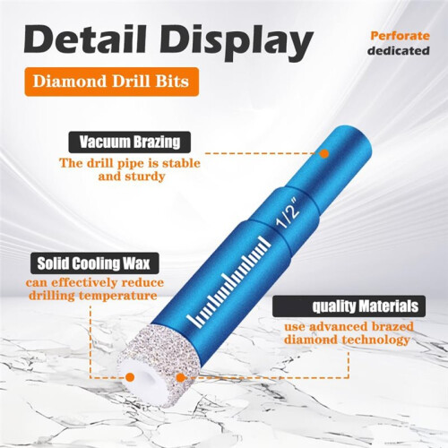 7PCS Diamond Drill Bits Set for Ceramic, Glass, Porcelain, Marble, Granite Enhanced Durability and Efficient Drilling 2