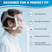 4pcs N20 Headgear for AirFit/AirTouch N20 Nasal Mask,Adjustable Replacement N20 Headgear Strap with 4pair Magnetic Clips