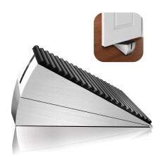 Heavy Duty Door Stopper 3 Inch Adjustable Spring Stainless Steel with NonSlip Rubber Base