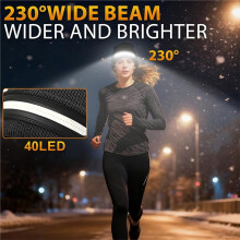 LED Beanie Hat with Built-in Light, Rechargeable 230 Wide for Hands-Free Activities