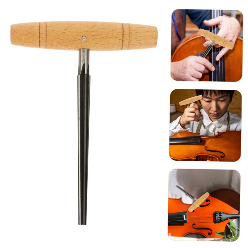 Violin Peg Reamer with Wood Handle for Precise Peg Hole Shaping, Luthier Viola Fitting Tool 2