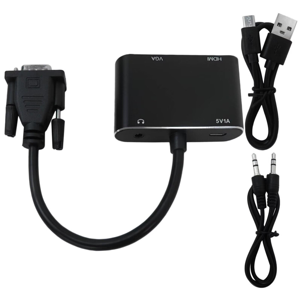 Vga To Hdmi Adapter Converter, Hdmi And Vga Dual Output 2 In 1, 1080P 60Hz With Audio 9330225983033