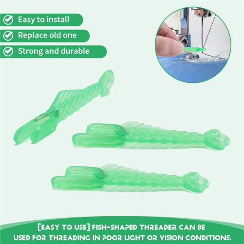 100Piece Sewing Needle Inserter, Fish Type Sewing Machine Automatic Needle Threader, Quick Sewing Threader Needle 2