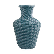 Imitatie Rotan Vaas Tafel Bloemstuk Container Woonkamer Plastic Vazen voor Home Decor Ornamenten (Blauw)