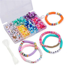 Clay Beads for Bracelet Making, Clay Beads for Making, Flat Round Polymer Clay Spacer Beads for DIY Bracelet  D