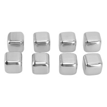Cubetti di ghiaccio in acciaio inossidabile 304 per whisky, 8 pezzi, 2,5x2,5 cm