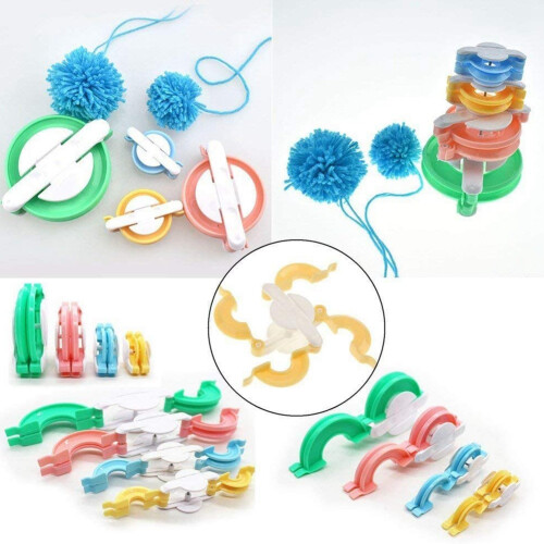 Pompom Maker, 4 Sizes Pom Pom Makers for Fluff  Weaver Needle  DIY Wool Knitting  Tool +1PS Scissors 2