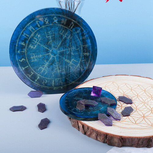 DIY Wahrsage Pad Weissagungs Disc Astrologie Kompass Silikonform (Runenscheibe Klein) 1