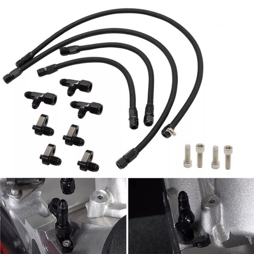 AN4 Adapter Engine Steam Vent Hose  Kit Braided  Hose for LS LSX LS1 LS2 LS6 LM7 1