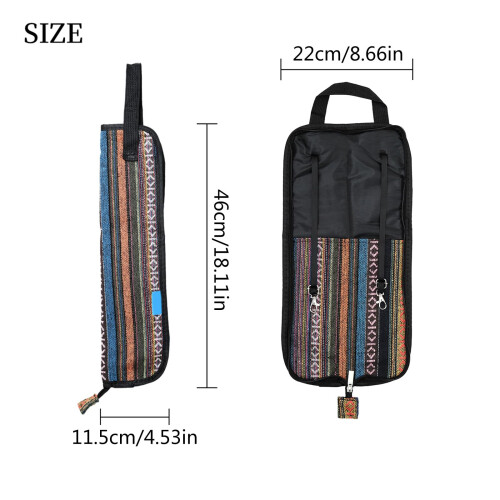 Drumstick Holder Bag with Large Capacity Storage and Quick Access Hanging for Drummers 2