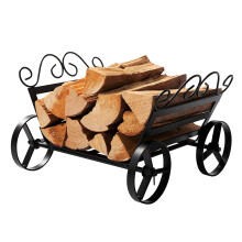 Heavy Duty Firewood Rack with Wheels, Large Capacity Indoor Outdoor Log Holder, Weather Resistant