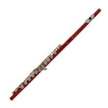 Closed Hole C Flute 16 Hole Beginner Flute with Crimson Finish and Concert C Tuning