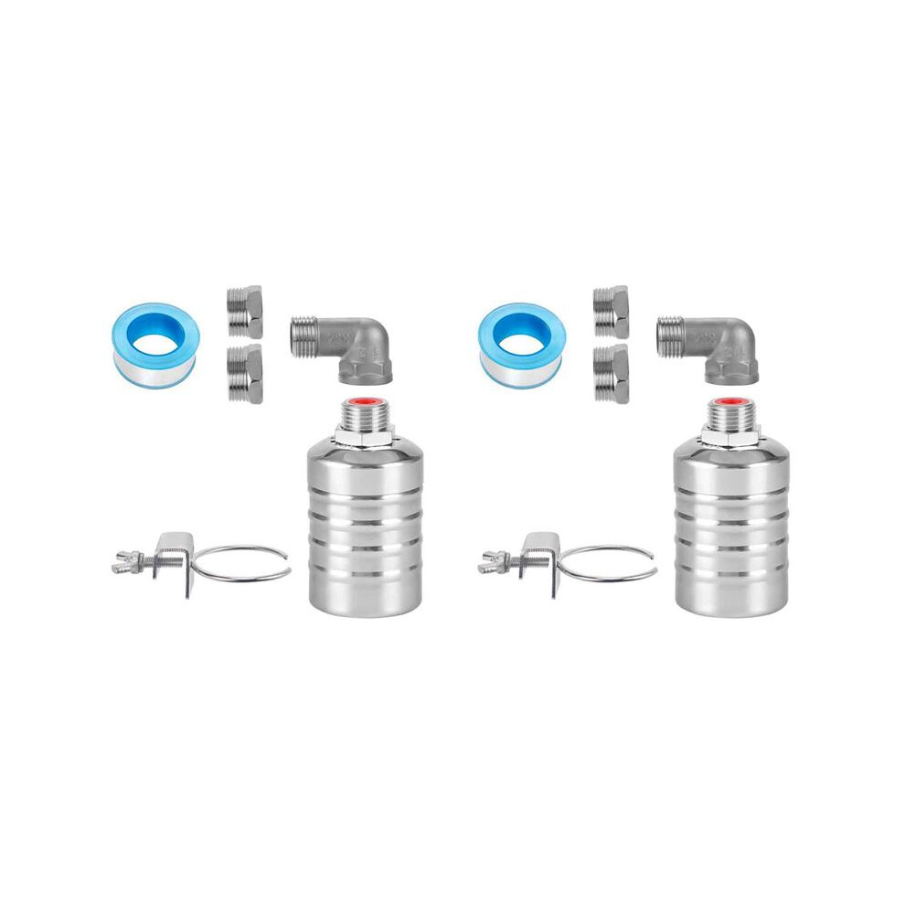 2Set 1/2Inch To 3/4Inch Water Float Valve,Stainless Steel Float Valve,Fully Automatic Water Level Controller Float Valve 6033107937676