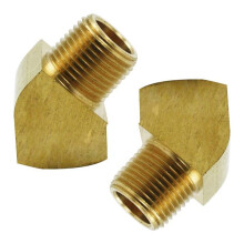 45 Degree Street Armbow 1/4 Tum NPT Hane X 1/4 Tum NPT Hona Mässingsrörkopplingspaket med 2