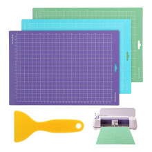 3PCS Cutting Mats Reusable Cut Mat for Crafts with Scraper,Variety Adhesive Cutting Mats for Cri-Cut