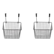 2 Stuks Rooster Opbergmanden met Haken, Opbergrekken op Kastdeuren, Hangende Opslag, Geschikt voor Keuken en Badkamer