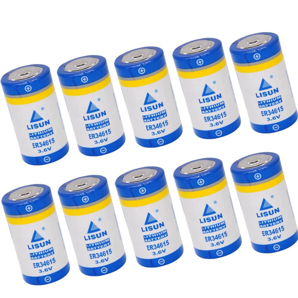 (Pack Of 10) Er34615 3.6V 19000Mah D Size Lithium Battery For Plc And Cnc With Extended Backup Power 9330225983378