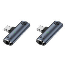2X USB C to Audio Jack Adapter with 100W Fast Charging,2-in-1 USB C to 3.5mm Female Headphone for Type C Interface,A