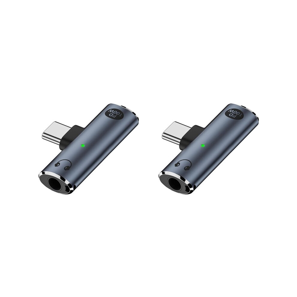 2X Usb C To Audio Jack Adapter With 100W Fast Charging,2-In-1 Usb C To 3.5Mm Female Headphone For Type C Interface,A 6032417952409