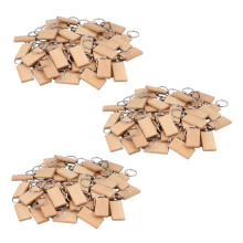 150 ID de Clé de Gravure Rectangulaire Porte-Clés en Bois Vierge Peut être Gravé Bricolage