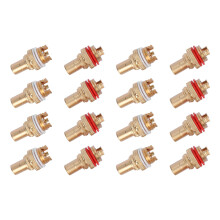 16 Pz Rosso + Bianco RCA Femmina Chassis Telaio Alta Qualita' RCA CMC Femmina Connettore Phono Copper Plug Amp HiFi