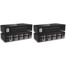 2pcs 3.5mm Aux +RCA L/R Bi-Directional Stereo Audio 8 in One Out A/B Analog Audio Switcher Selector