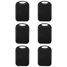6X Plastic Chopping Block Meat Vegetable Cutting Board Non-Slip Anti Overflow with Hang Hole Chopping Board Black