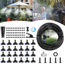 Outdoor Misting System with 59ft Line 30 Nozzles Brass Adapter for Patio Garden Pool Greenhouse
