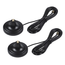 2X Antenne Wifi Antenne Extension de Cuivre Pur Rp-Sma Mâle À Femelle avec Base Magnétique de Câble de 3 Mètres
