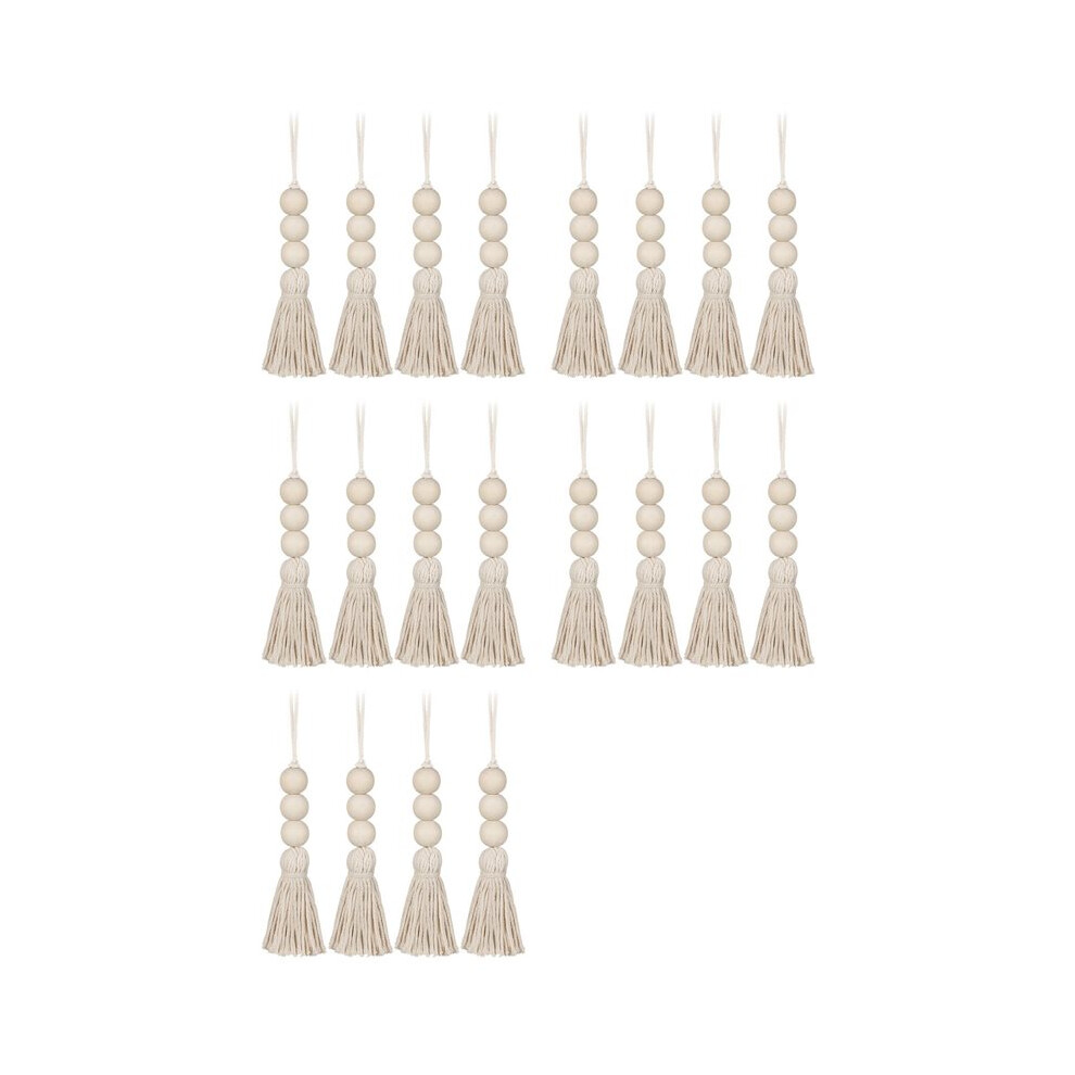 Wood Bead Garlands,Farmhouse Beads Tassels, Rustic Country Decor Prayer Beads For Home Door Knob Decor(20Pcs) 6032425877374