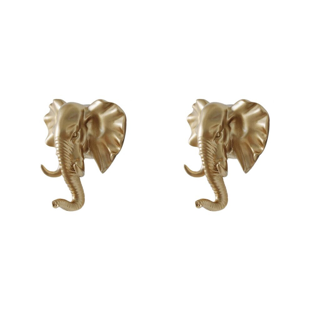 Semoic 2X Wall Mounted Hooks Animal Rack Coat Caps Wall Hanger Horse Elephant Hooks Decorative Decor E