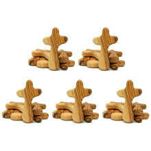 50PCS Small Olive Wood Crosses, Holding Crosses Portable Prayer Crosses
