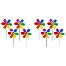 8Pcs Pinwheels for Garden,Colorful Flower Rainbow Garden Windmill,Wind Lawn Pinwheels Garden Windmills
