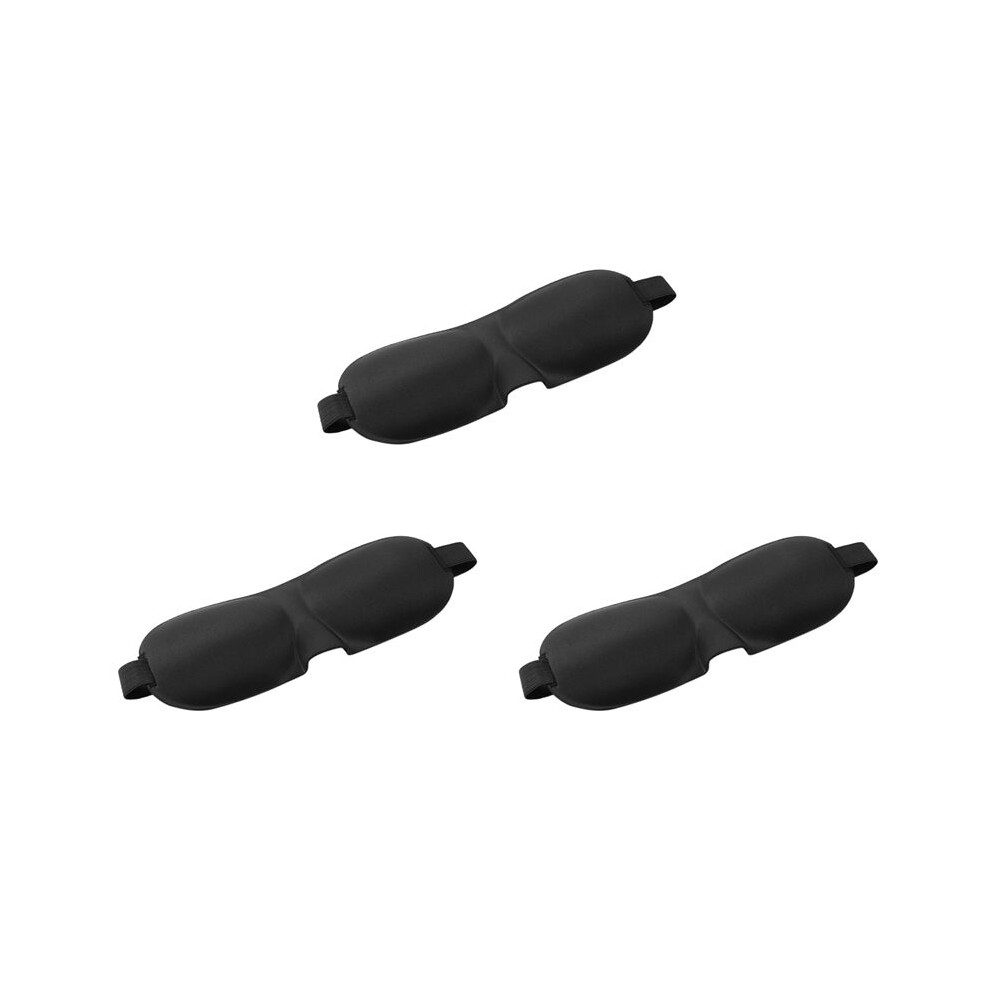 3X Sleep Eye Mask Sleeping Eye Blindfold Black Travel Sleep Aid Rest