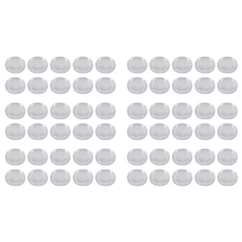 60 Pcs Small Round Transparent Plastic Coin Capsules Box 33mm