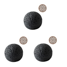 3X Bol,Cuisine MoléCulaire CréAtivité Imitez la Vaisselle Ronde à FuméE Noire sur la Plaque Boule en Pierre de Feu