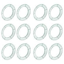 14 Inch Wire Wreath Frame Metal Round Wreath Form Making Rings Green for Christmas Party Home Decoration DIY Pack of 12