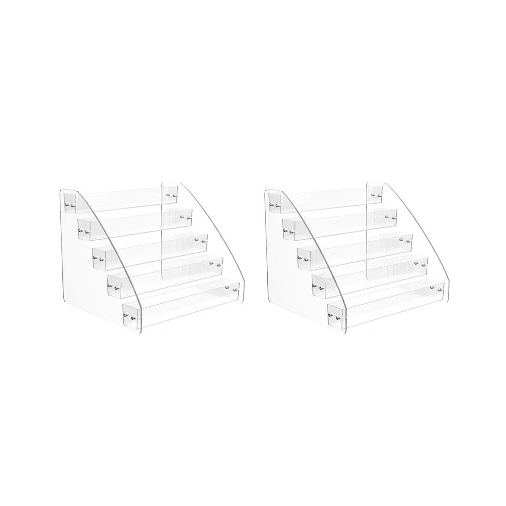 2X Cd Holder 5 Tier, Clear Cd Organizers, Cd Display Rack Holds To 30 Standard Dvd Cases For Media Shelf Storage 6032043559447