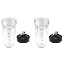 2X Parti di Ricambio del Frullatore per 24Oz Cup 7 Pinne Lama Estrattore per Nutri Auto IQ BN801 SS101 BL480-30 BL641