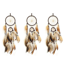 3X Łapacz Snów Brązowy Dekoracyjny Łapacz Snów Łapacz Snów do Salonu do Powieszenia na Ścianie, Dekoracji, Festiwalu, Prezentu
